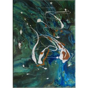 Keilrahmen 50x70 cm.
Titel: Farbenspiel.