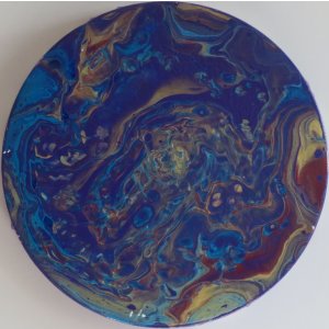 Keilrahmen Kreis form 20 cm.
Titel: Himmelsscheibe.