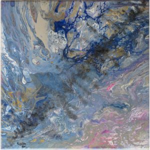 Keilrahmen 40x40 cm.
Titel: Der Herzschlag des Meeres