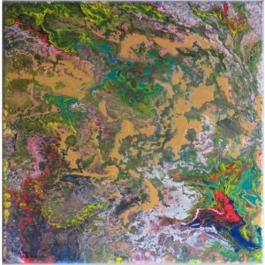 Keilrahmen 40x40 cm.
Titel: Einfach und Effektiv.