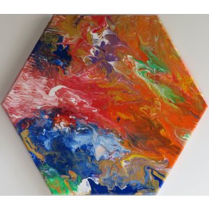 Keilrahmen Sechseck 25 cm.
OhneTitel.