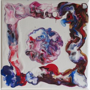 Keilrahmen 30x30 cm.
Titel: im Mittelpunkt.