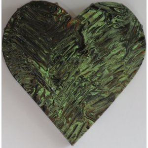 Keilrahmen Herzform
Titel: Grünes Herz.