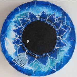 Keilrahmen Kreis form 15 cm.
Titel: Das Auge.