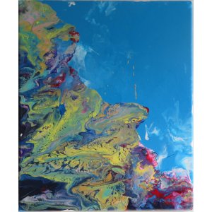 Keilrahmen 50x60 cm.
Titel: Das Meer und die folgen.