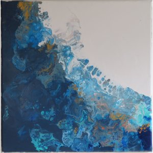 Keilrahmen 50 x50 cm.
Titel: Das Riff.