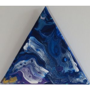 Keilrahmen Dreieck 20cm.
Titel: Das Weltall 3.