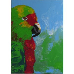 Keilrahmen: 50x70 cm
Titel: Papagei