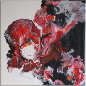 Keilrahmen 50x50cm.
Titel: Yin und Yan und dazwischen.