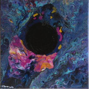 Keilrahmen 50x50cm.
Titel: Abstrakt Schwarzes Loch.